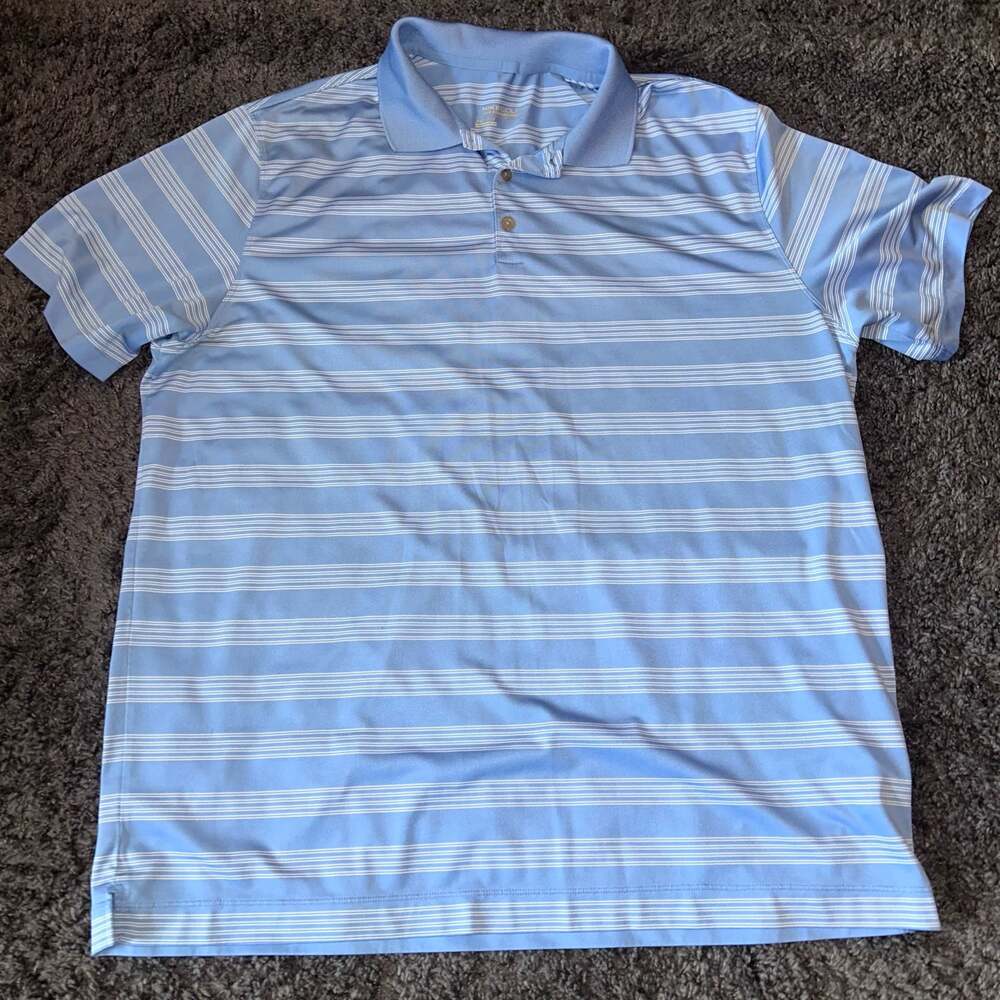 Nike Golf Dri-FIT Tour Performance Striped Polo Shirt Blue Size XXL